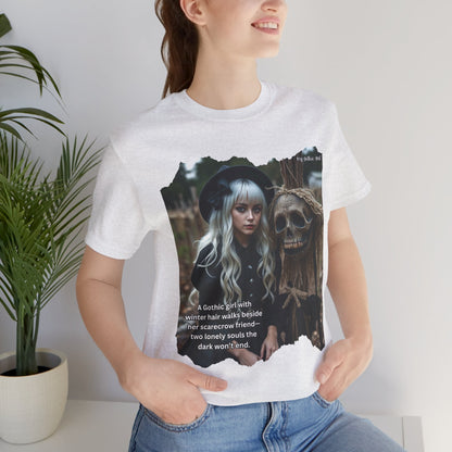 My Gothic Girl T-Shirt "Scarecrow Friend" – Whimsy Goth Streetwear, Dark Poetry Fashion, Alt Aesthetic Apparel
