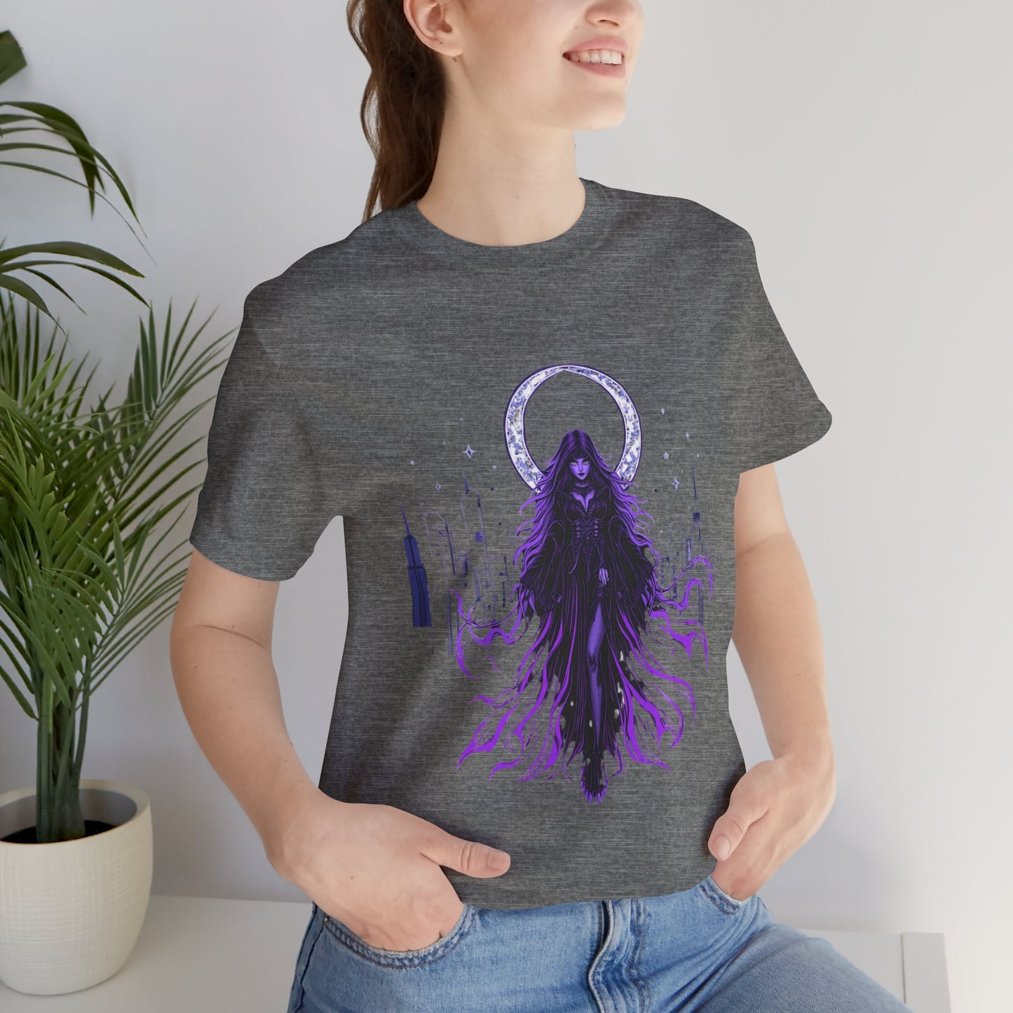 “Celestial Enchantress”  Gothic Graphic T-Shirt – Alt Aesthetic Poetic Goth Street-wear