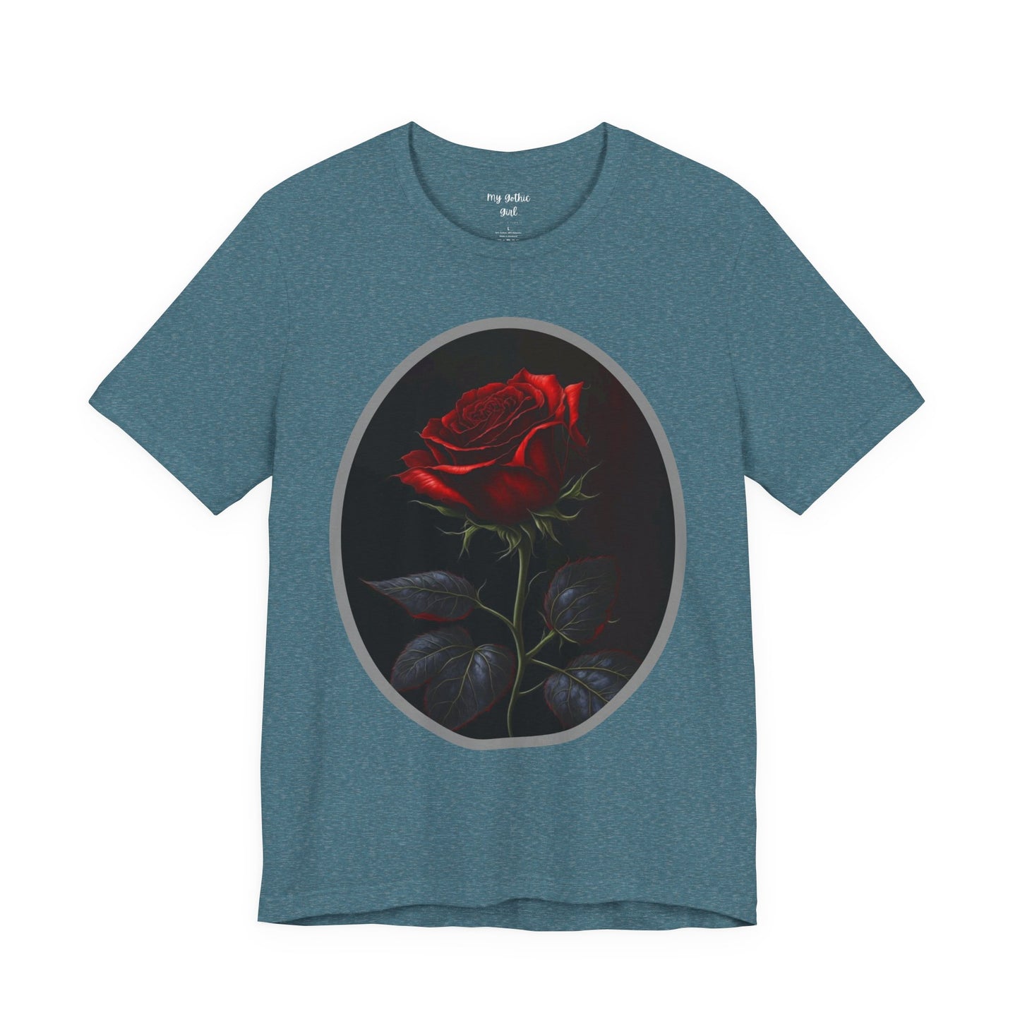 My Gothic Girl T-Shirts for Women & Men "Linda's Red Rose" Dark Aesthetic & Alternative Tees – My Gothic Girl