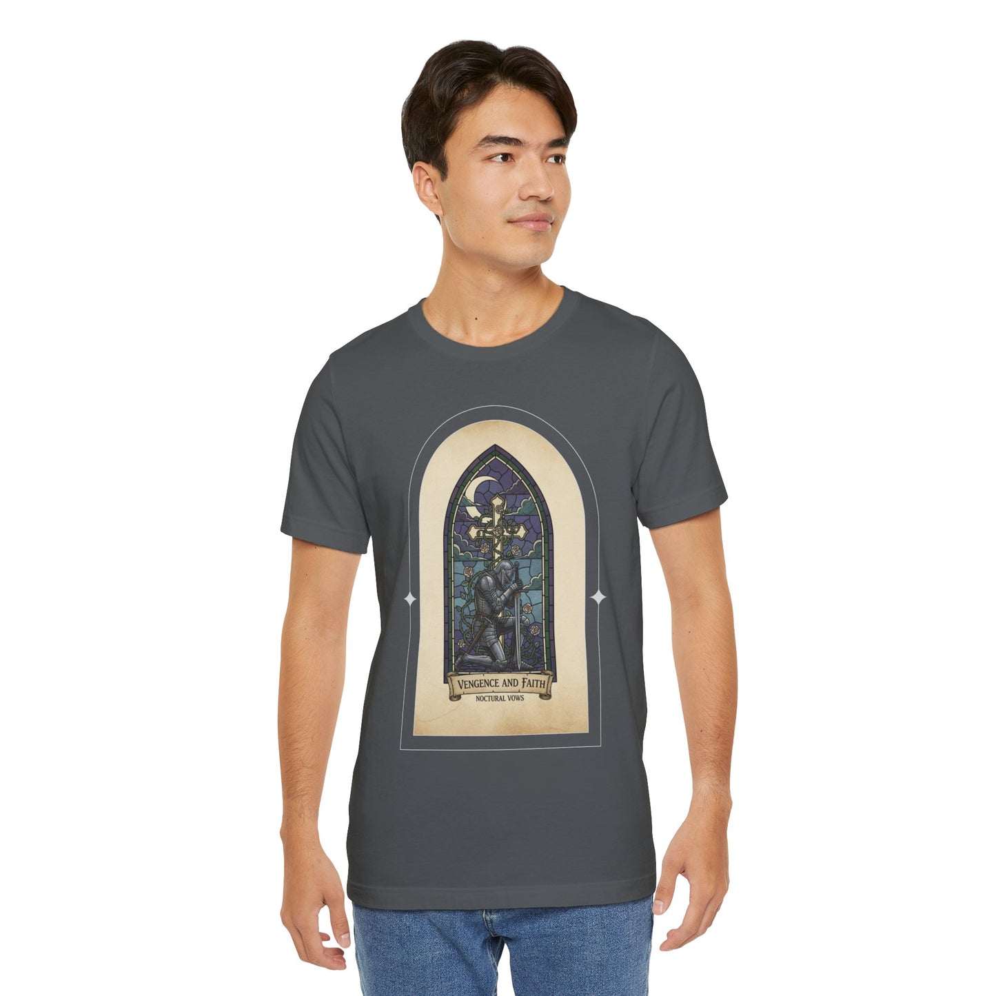 "Vengeance and Faith"  Gothic Graphic T-Shirt – Alt Aesthetic Poetic Goth Streetwear