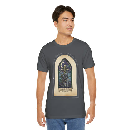 "Vengeance and Faith"  Gothic Graphic T-Shirt – Alt Aesthetic Poetic Goth Streetwear