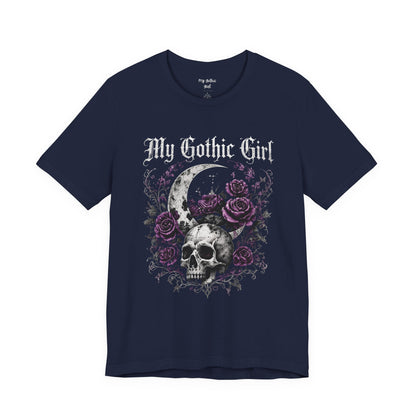 My Gothic Girl Skull Tee — Gothic Moon & Purple Roses T-Shirt