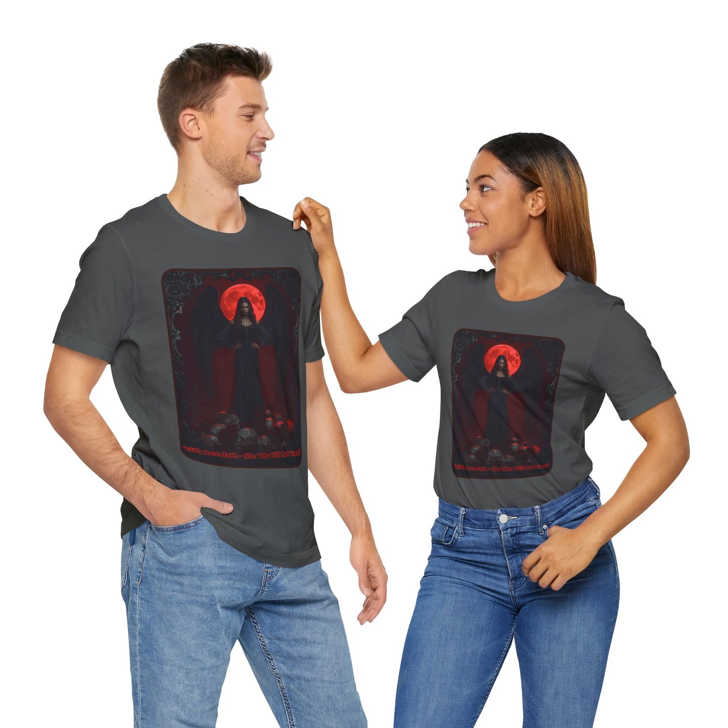 “Lilith Ascendant — She Who Will Not Kneel.” Graphic T-Shirt – Alt Aesthetic Poetic Goth Street-wear