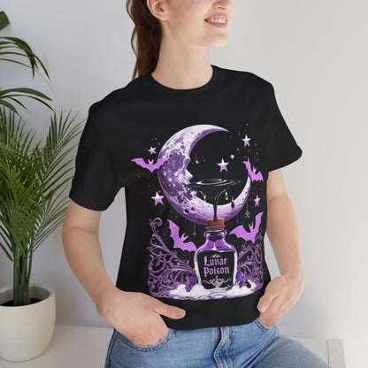 “Lunar Poison” — Celestial Alchemy Gothic Graphic T-Shirt – Alt Aesthetic Poetic Goth Street-wear