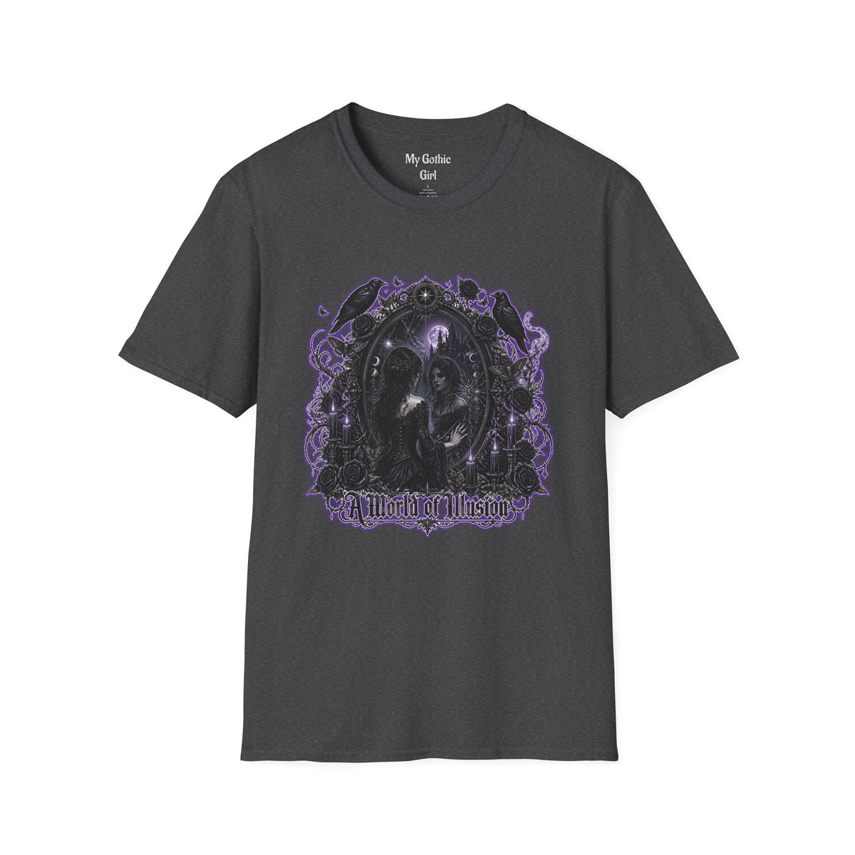 Gothic Mirror T-Shirt — "My Gothic Girl" Dark Violet Graphic Tee