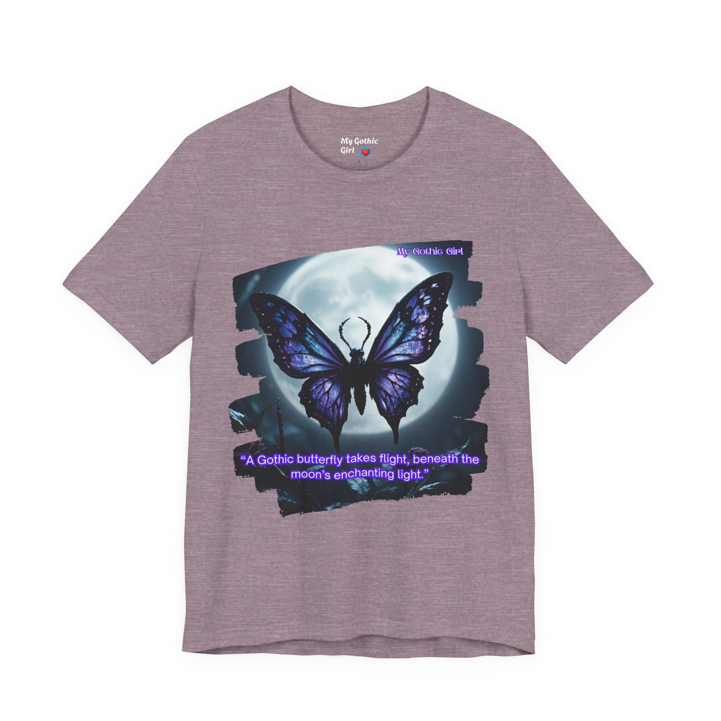 My Gothic Girl T-Shirt "Purple Gothic Butterfly" – Whimsy Goth Streetwear, Dark Poetry Fashion, Alt Aesthetic Apparel