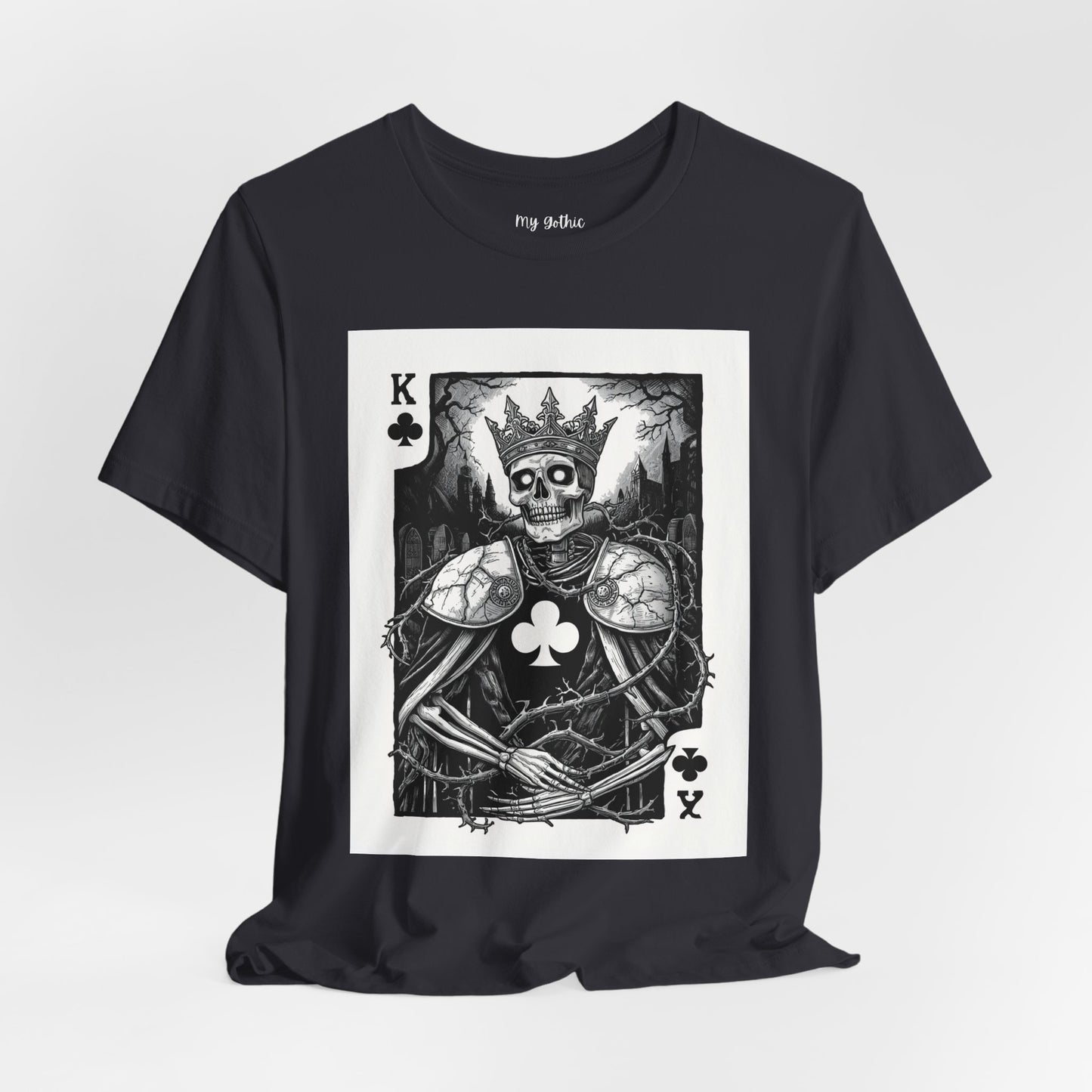 King of Clubs Skeleton Playing Card T‑Shirt