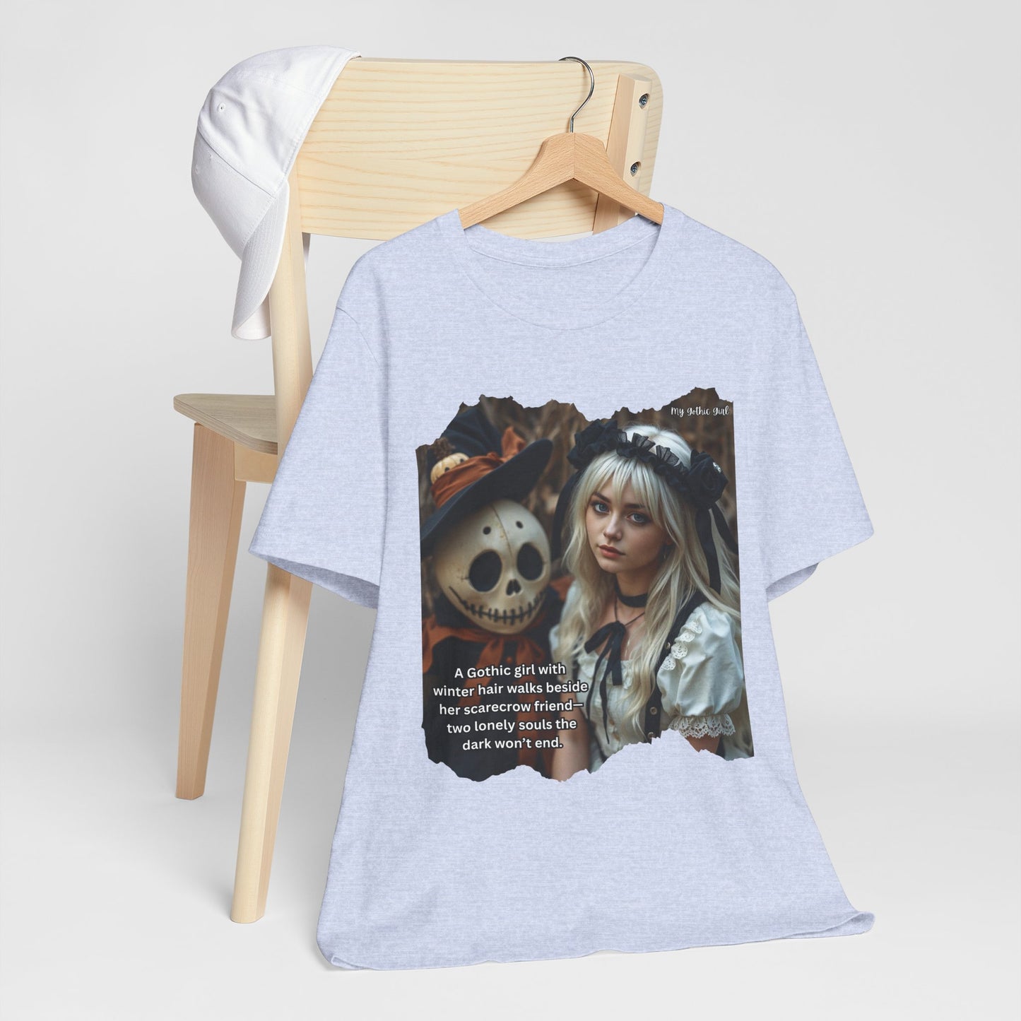 My Gothic Girl T-Shirt "Scarecrow Friend" – Whimsy Goth Streetwear, Dark Poetry Fashion, Alt Aesthetic Apparel