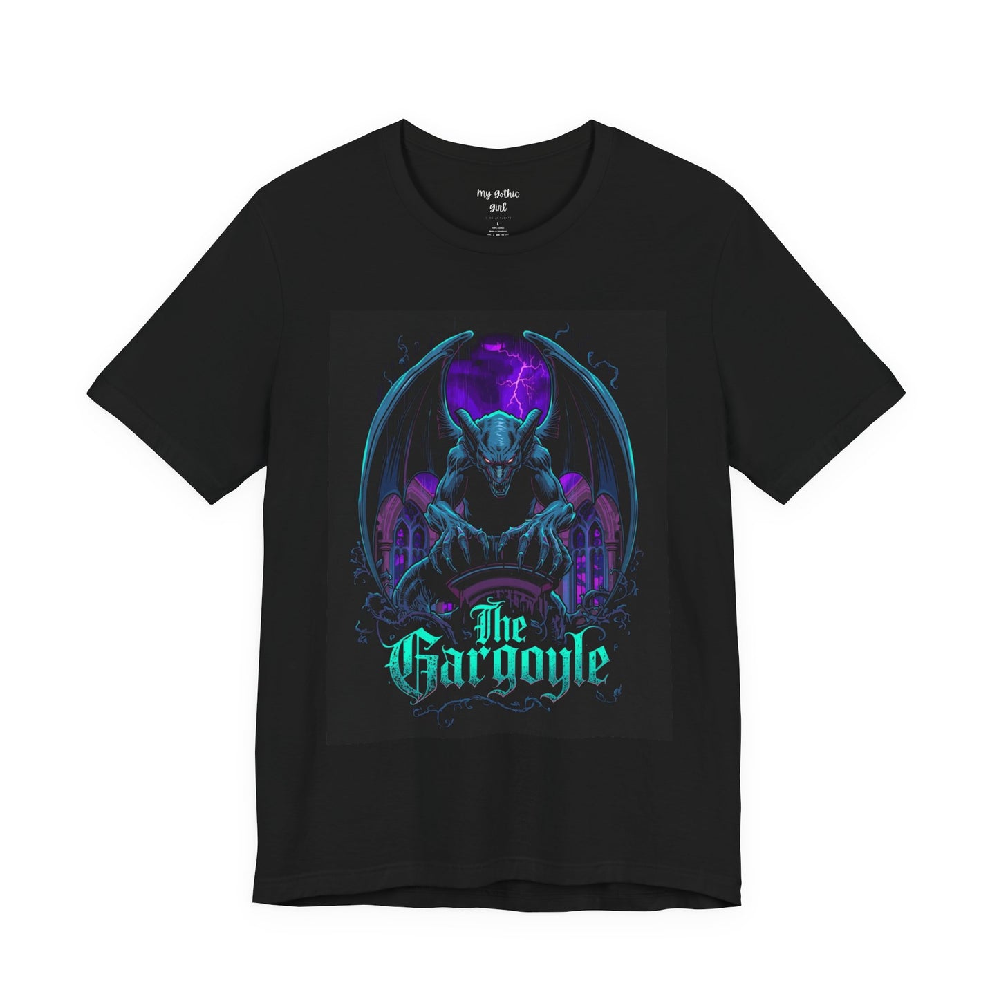 "The Gargoyle" — Dark Gothic Winged Statue Graphic Tee Design