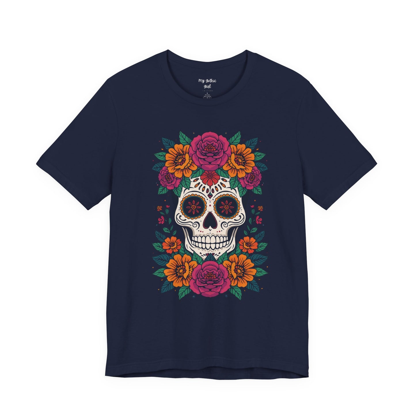 Sugar Skull Floral Tee — Day of the Dead Skull T-Shirt