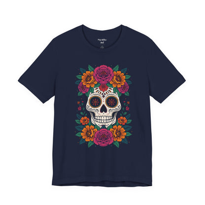 Sugar Skull Floral Tee — Day of the Dead Skull T-Shirt
