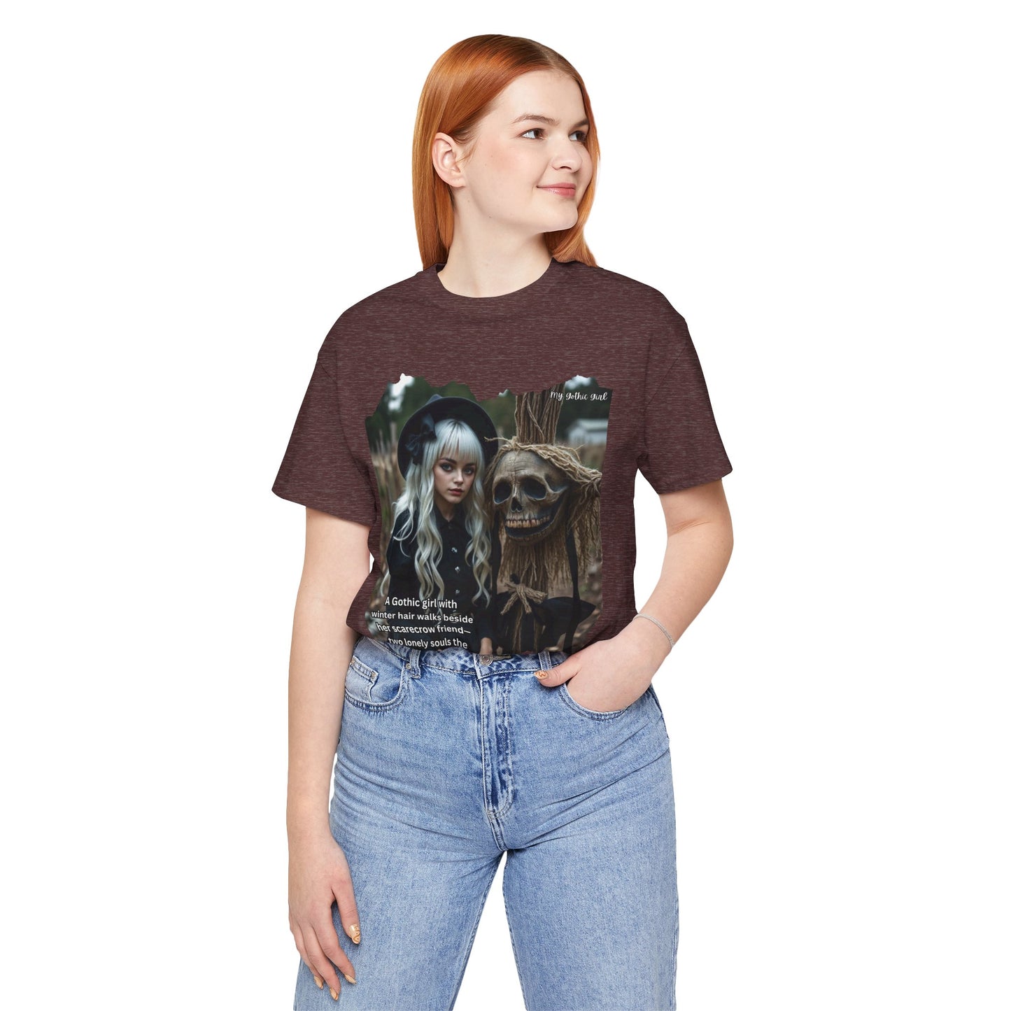 My Gothic Girl T-Shirt "Scarecrow Friend" – Whimsy Goth Streetwear, Dark Poetry Fashion, Alt Aesthetic Apparel