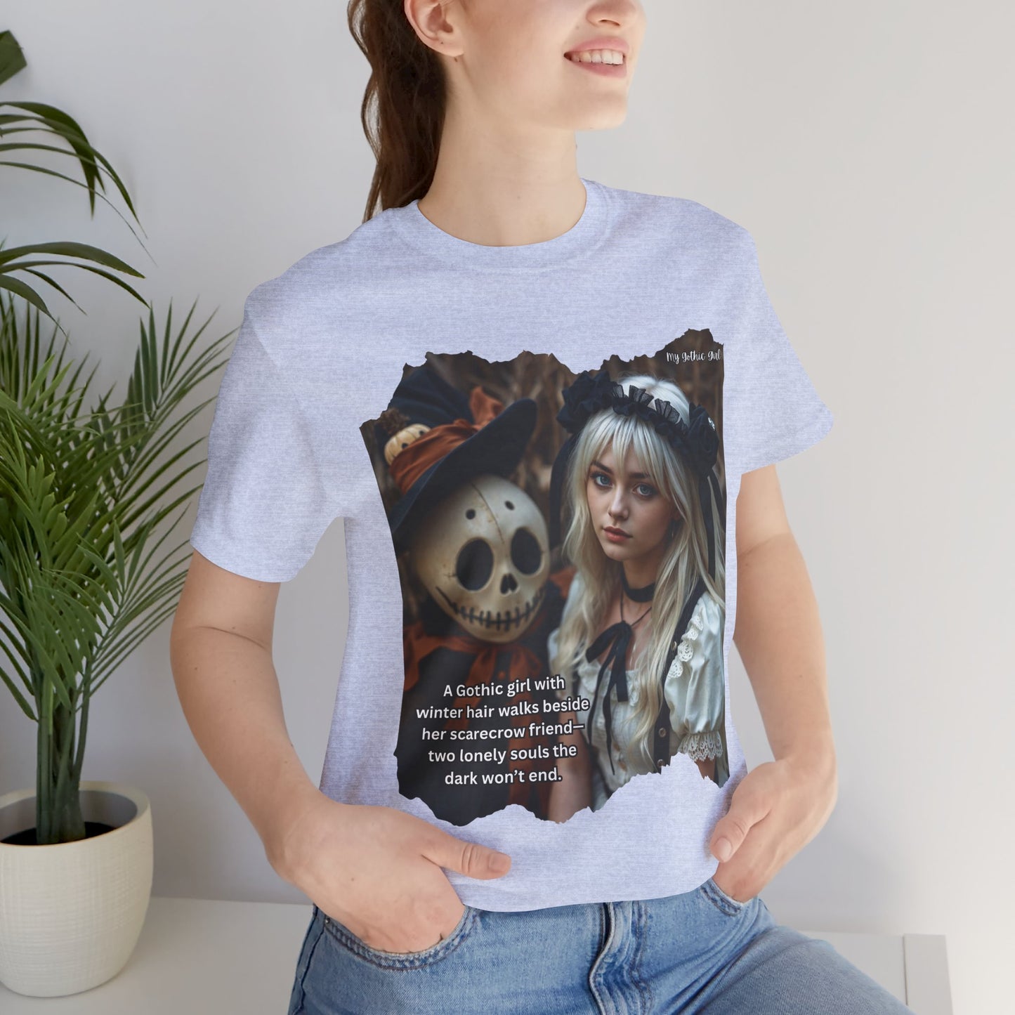 My Gothic Girl T-Shirt "Scarecrow Friend" – Whimsy Goth Streetwear, Dark Poetry Fashion, Alt Aesthetic Apparel