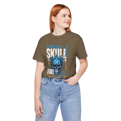 Eternal Blue Skull Flame Gothic Tee