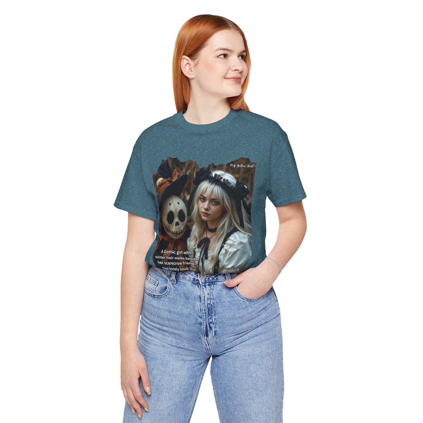 My Gothic Girl T-Shirt "Scarecrow Friend" – Whimsy Goth Streetwear, Dark Poetry Fashion, Alt Aesthetic Apparel