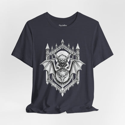 A Sinister Gremlin Riding on a Flying Bat - Graphic Tee