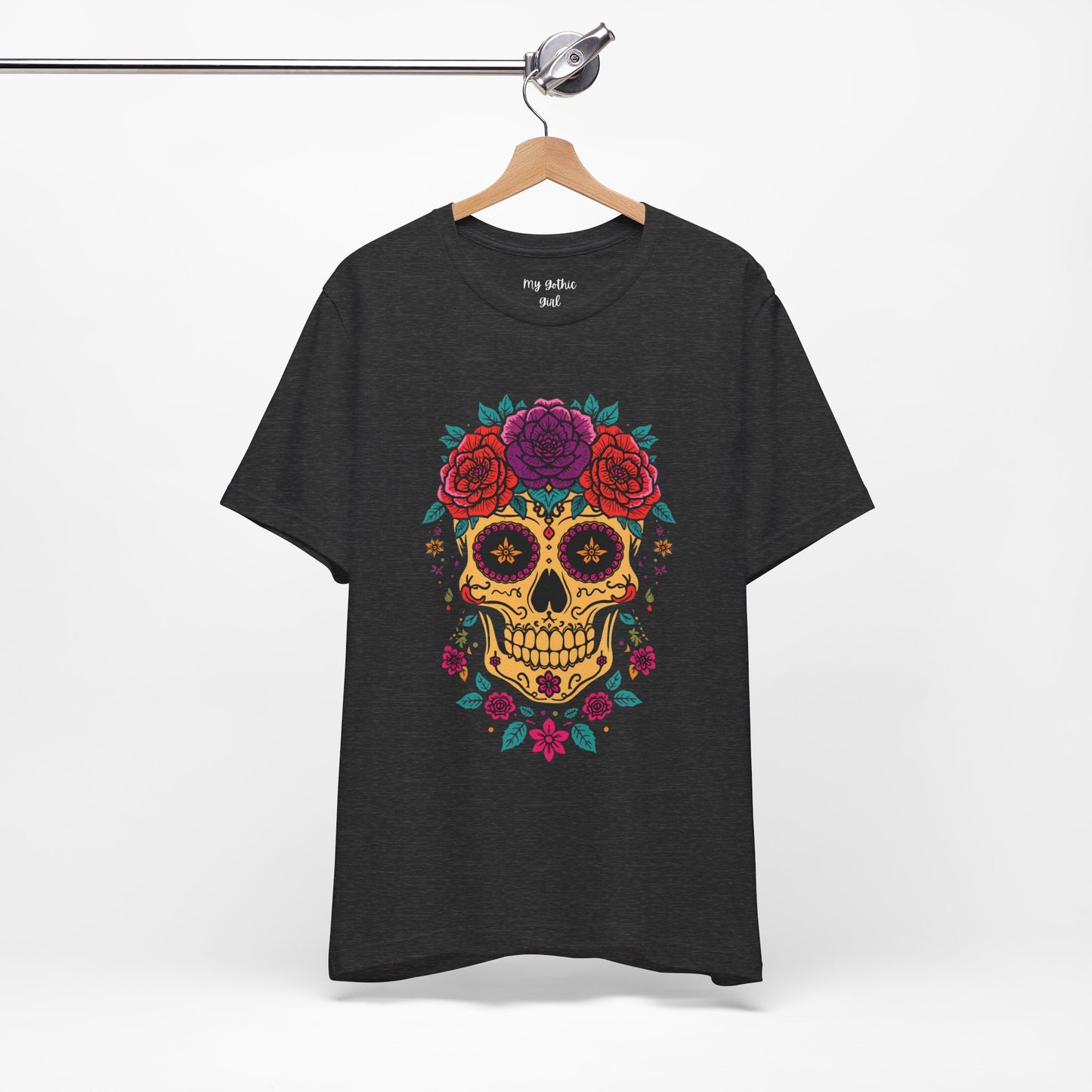 Day of the Dead Sugar Skull Tee — Floral Calavera Graphic T-Shirt