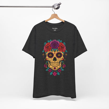 Day of the Dead Sugar Skull Tee — Floral Calavera Graphic T-Shirt
