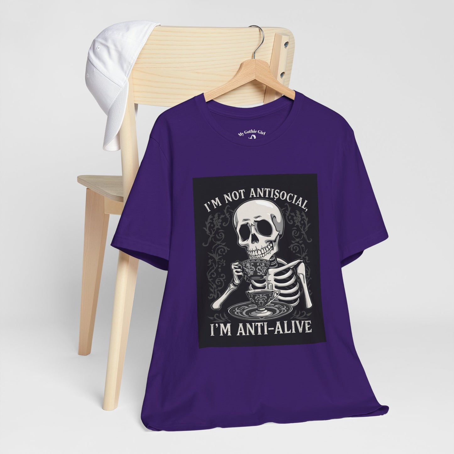 My Gothic Girl "I'M ANTI ALIVE" Graphic T-Shirt Unisex Gothic Dark Fashion Casual Wear