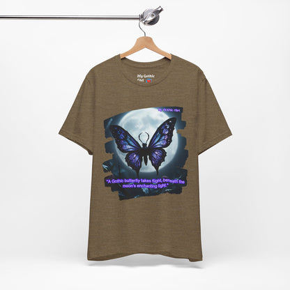 My Gothic Girl T-Shirt "Purple Gothic Butterfly" – Whimsy Goth Streetwear, Dark Poetry Fashion, Alt Aesthetic Apparel