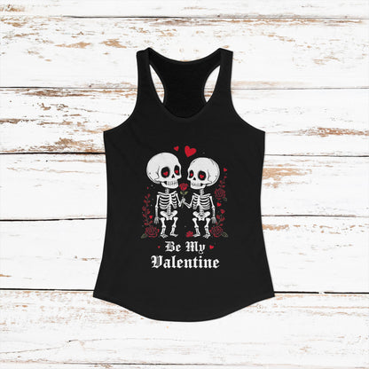 Cute Gothic Skeleton Romance Shirt — Women's Racerback Tank