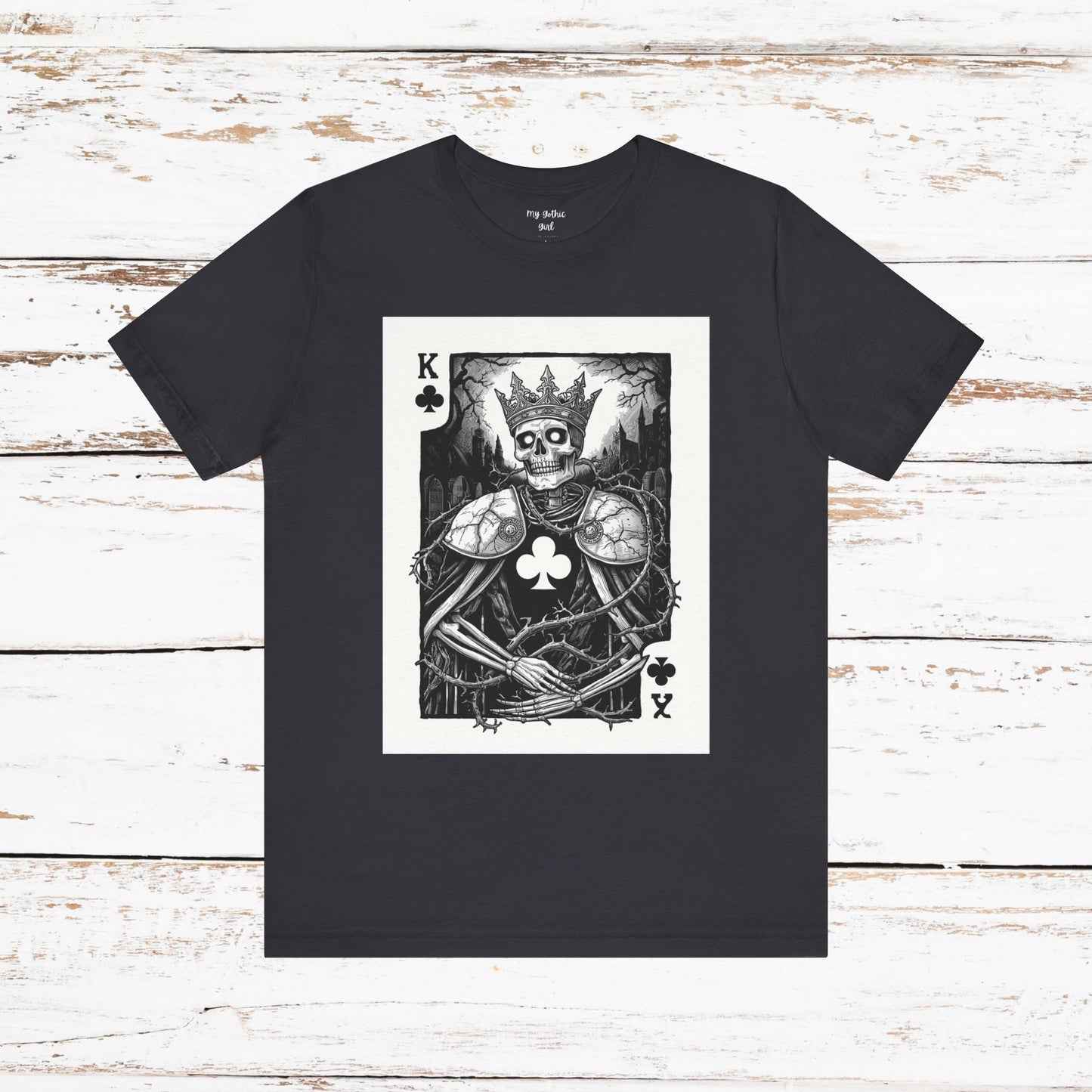 King of Clubs Skeleton Playing Card T‑Shirt