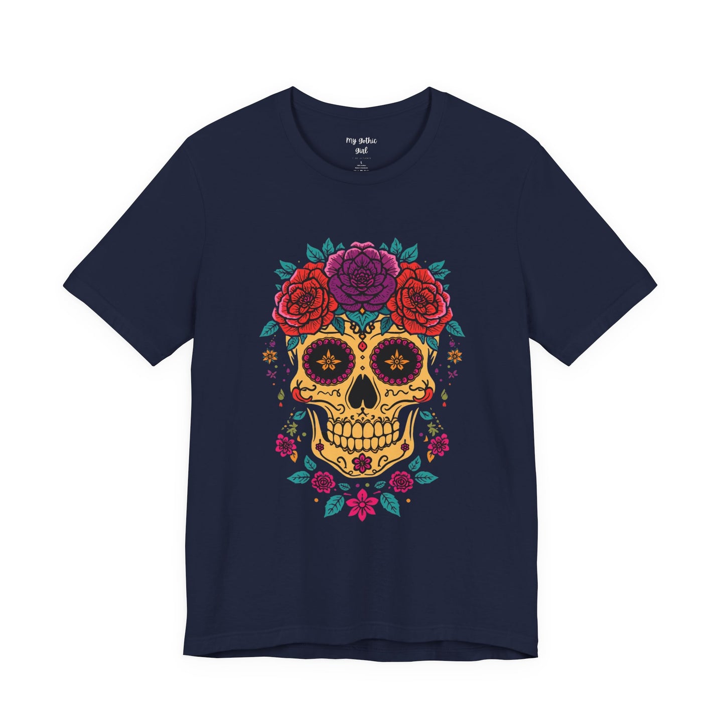 Day of the Dead Sugar Skull Tee — Floral Calavera Graphic T-Shirt