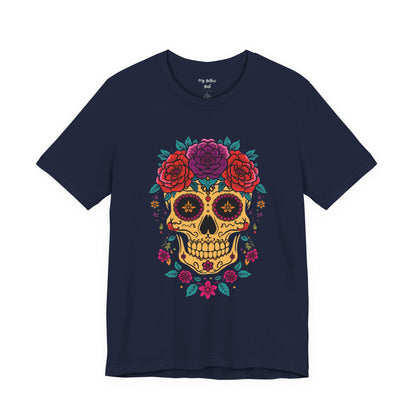 Day of the Dead Sugar Skull Tee — Floral Calavera Graphic T-Shirt