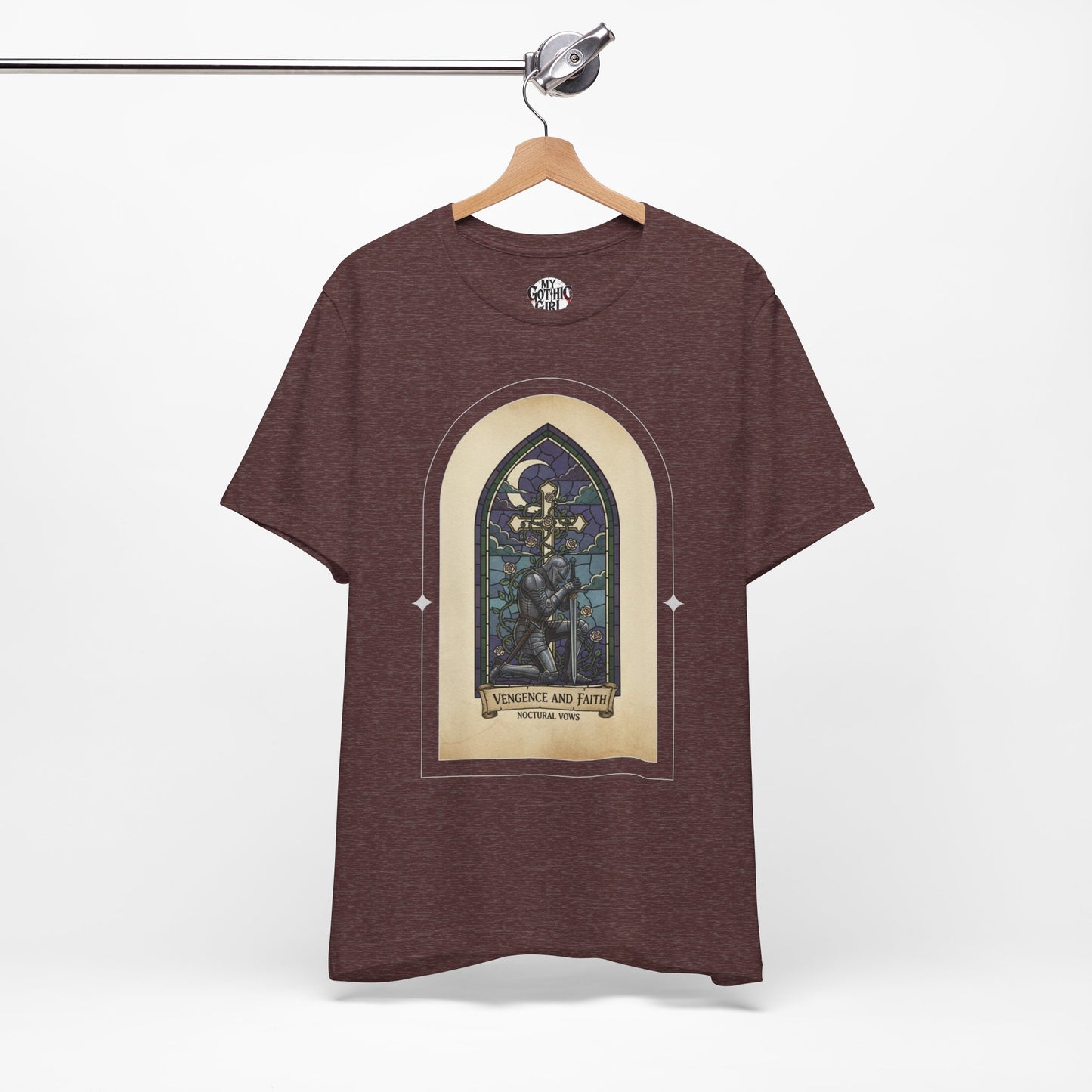 "Vengeance and Faith"  Gothic Graphic T-Shirt – Alt Aesthetic Poetic Goth Streetwear