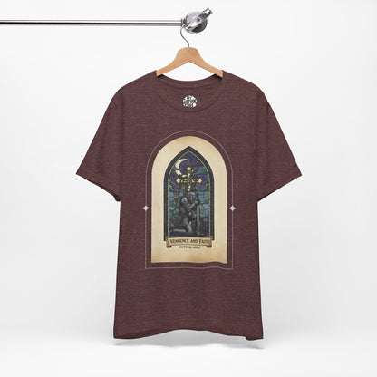 "Vengeance and Faith"  Gothic Graphic T-Shirt – Alt Aesthetic Poetic Goth Streetwear