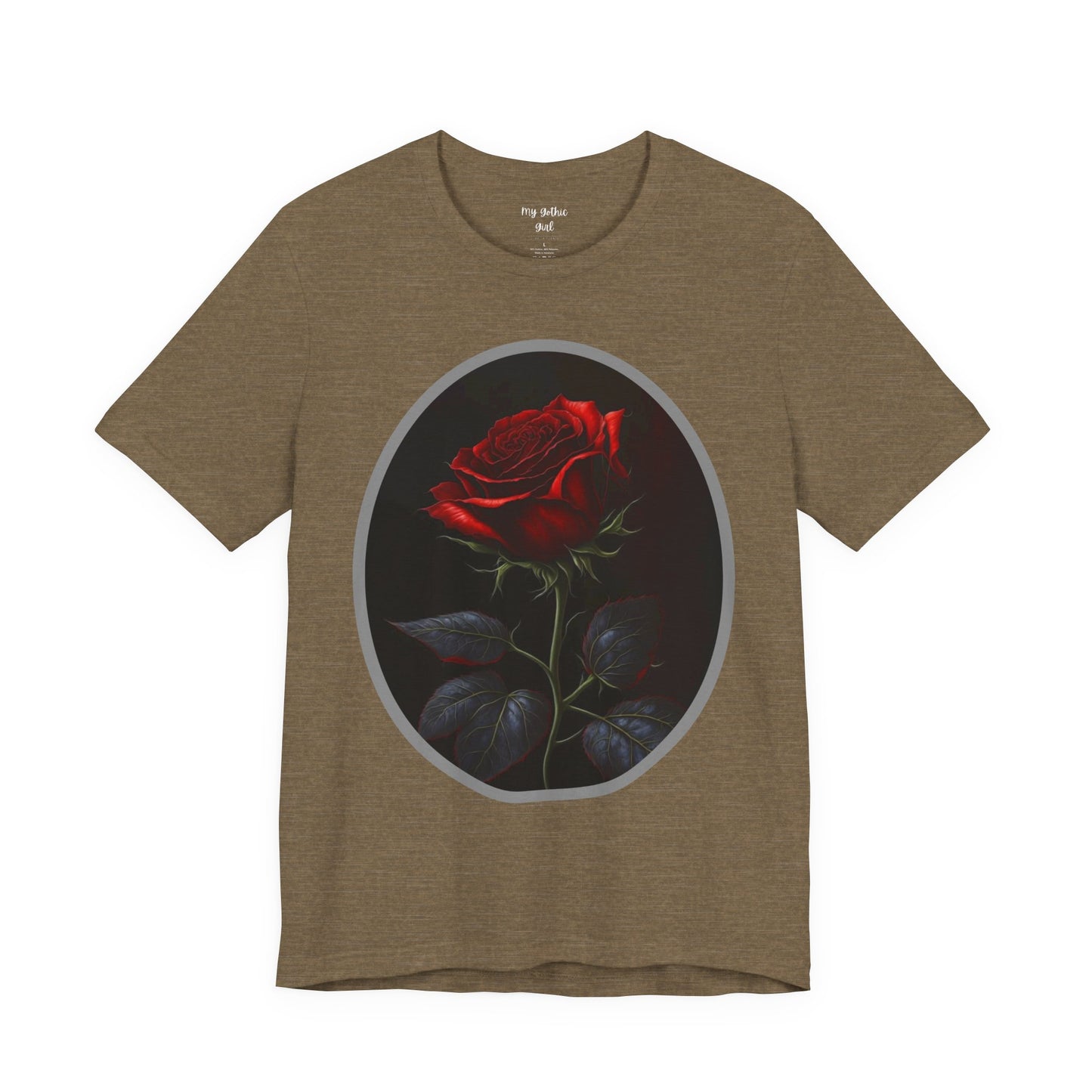 My Gothic Girl T-Shirts for Women & Men "Linda's Red Rose" Dark Aesthetic & Alternative Tees – My Gothic Girl