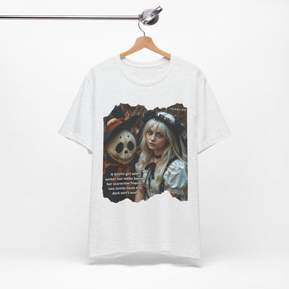 My Gothic Girl T-Shirt "Scarecrow Friend" – Whimsy Goth Streetwear, Dark Poetry Fashion, Alt Aesthetic Apparel