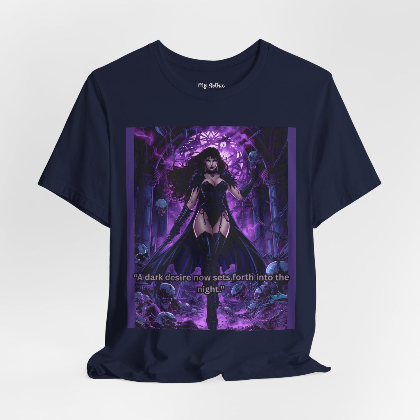 Dark Sorceress Graphic Tee — "A dark desire now sets forth into the night"