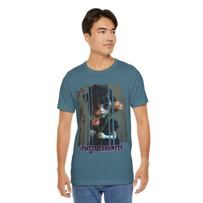 “Sweet Darkness” — Kawaii-style Gothic doll Graphic T-Shirt – Alt Aesthetic Poetic Goth Street-wear
