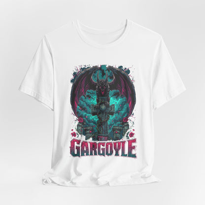 Gargoyle Graphic Tee — Dark Gothic Winged Statue Design