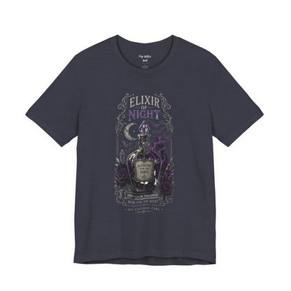 "Elixir of Night - Alchemy for the Soul" Gothic Design Short Sleeve T Shirt