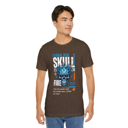 Eternal Blue Skull Flame Gothic Tee