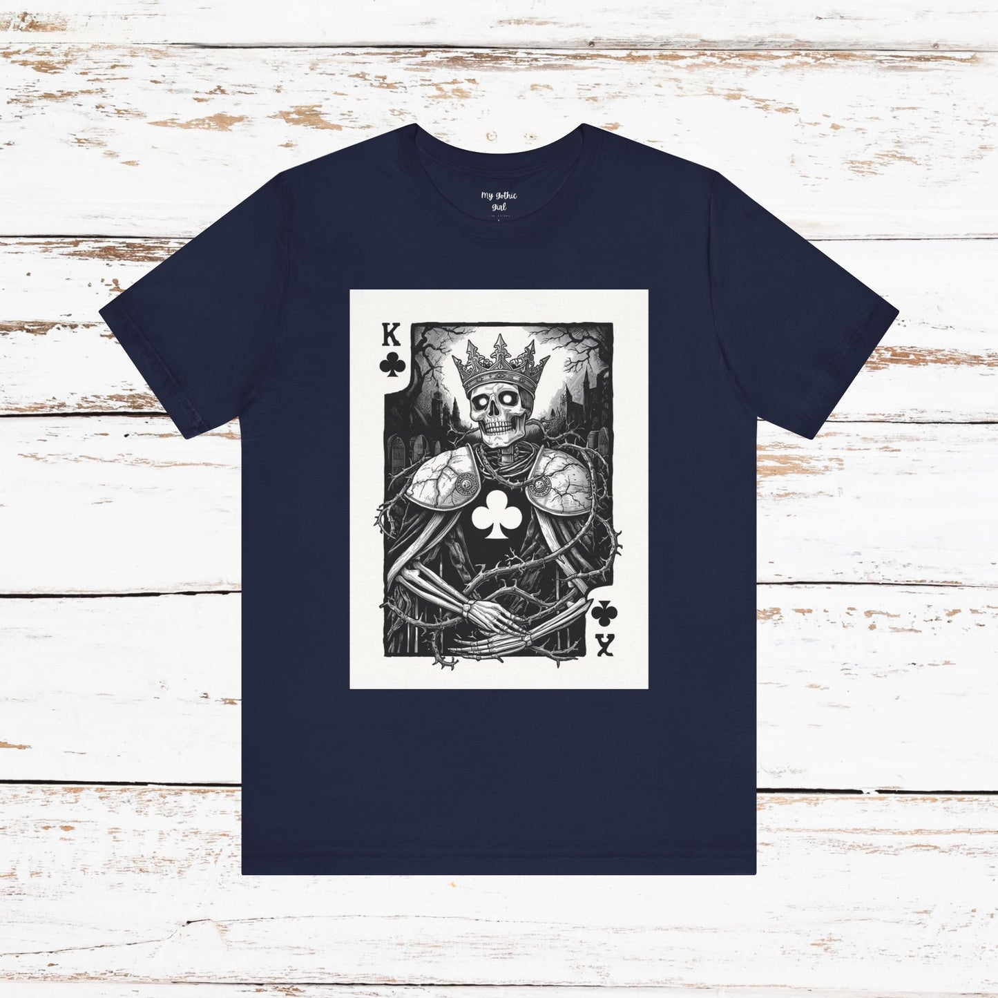 King of Clubs Skeleton Playing Card T‑Shirt