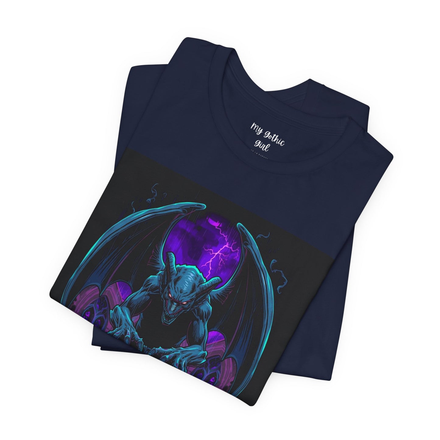 "The Gargoyle" — Dark Gothic Winged Statue Graphic Tee Design
