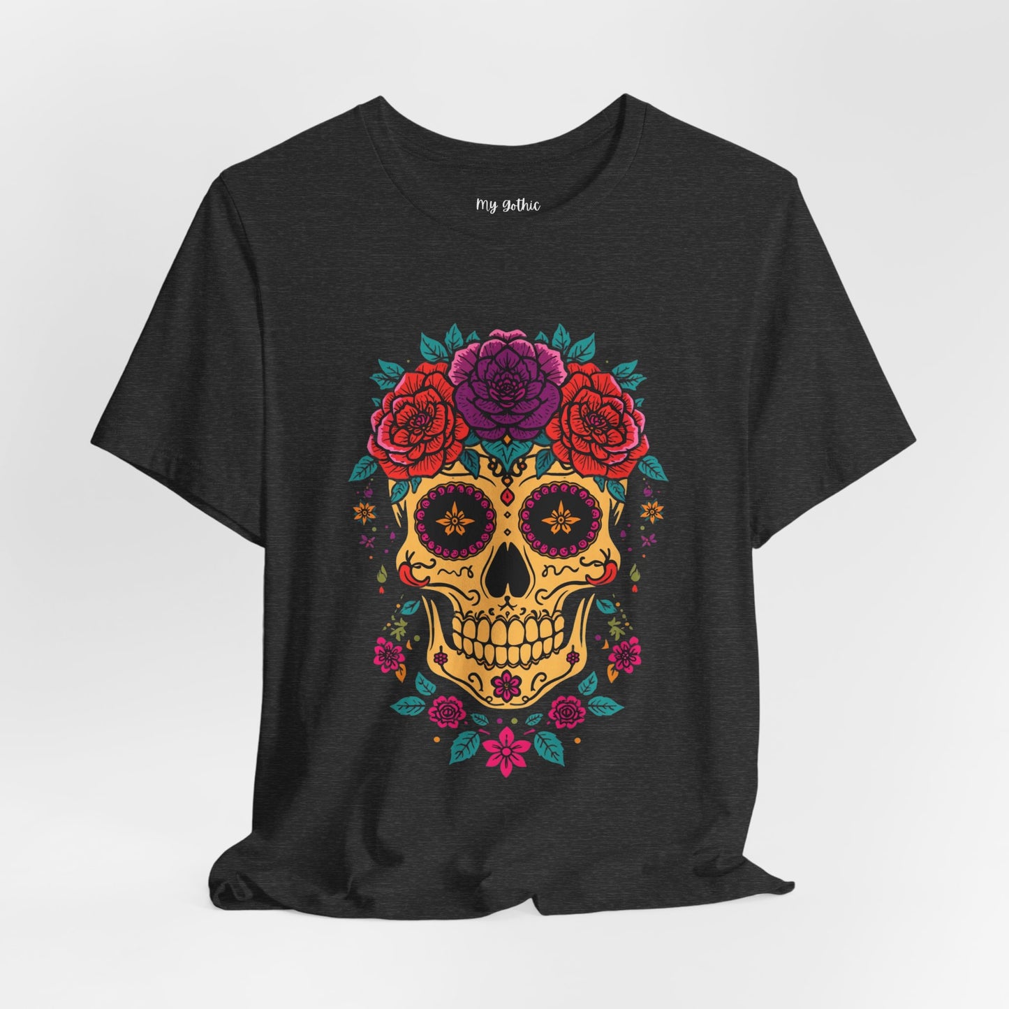 Day of the Dead Sugar Skull Tee — Floral Calavera Graphic T-Shirt