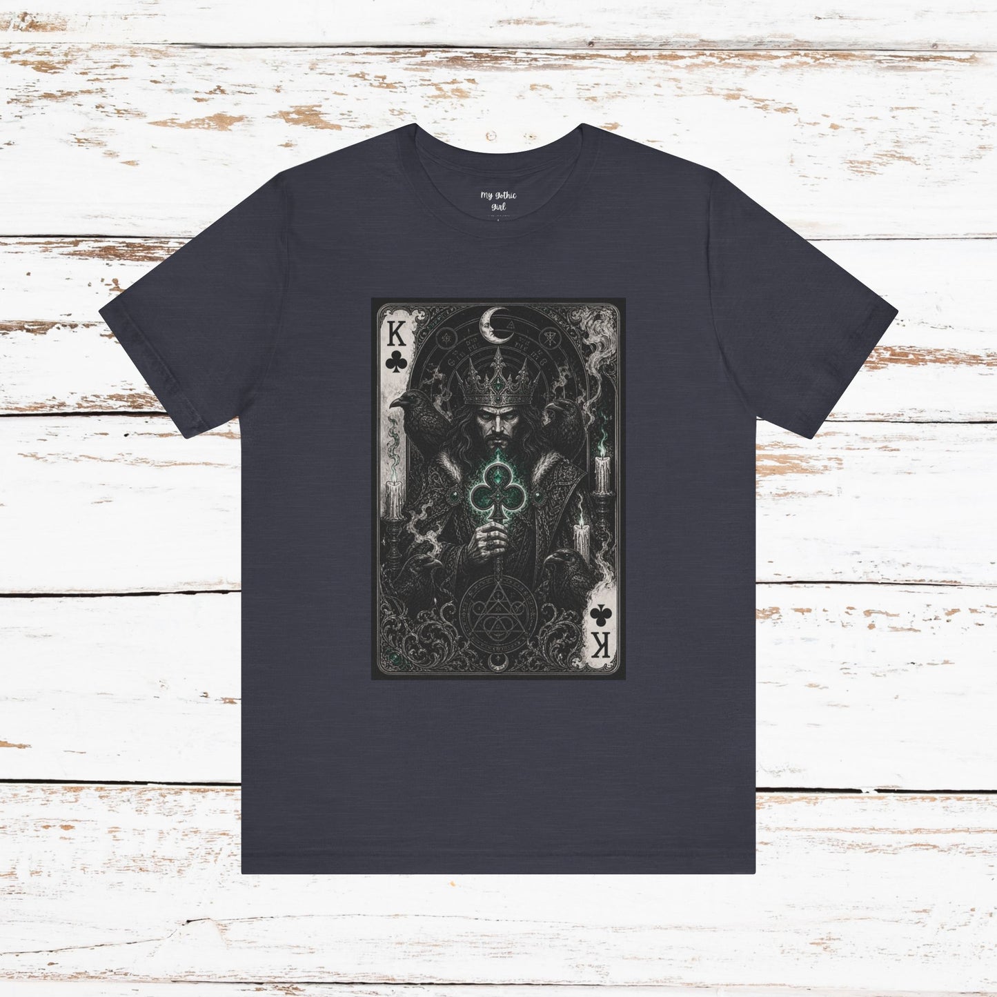 King of Clubs Playing Card T-Shirt — Gothic Card Deck Graphic Tee