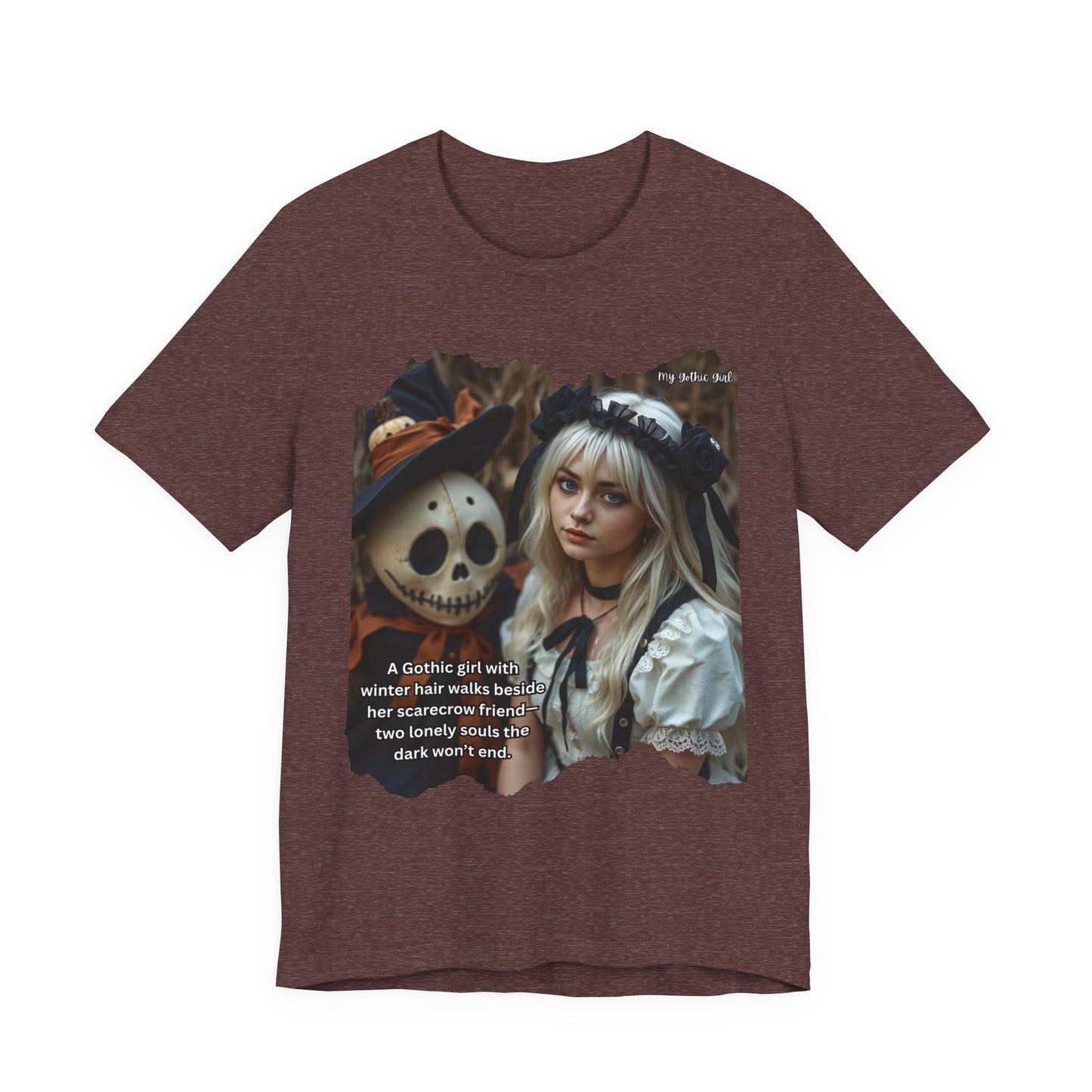 My Gothic Girl T-Shirt "Scarecrow Friend" – Whimsy Goth Streetwear, Dark Poetry Fashion, Alt Aesthetic Apparel