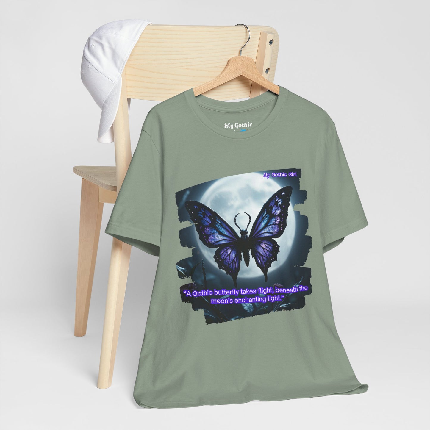 My Gothic Girl T-Shirt "Purple Gothic Butterfly" – Whimsy Goth Streetwear, Dark Poetry Fashion, Alt Aesthetic Apparel