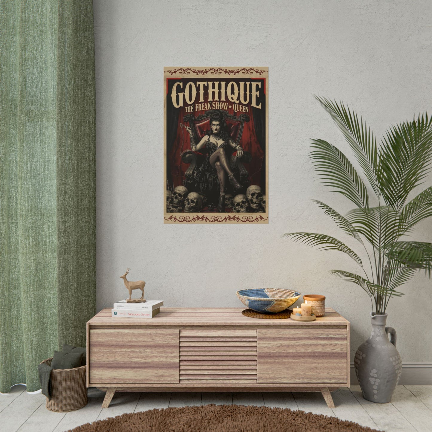 Gothique “The Freak Show Queen” Rolled Poster — Dark Circus Wall Art