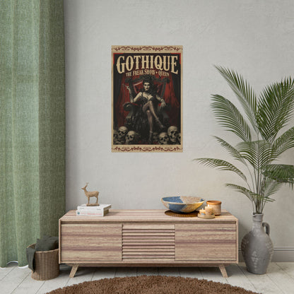 Gothique “The Freak Show Queen” Rolled Poster — Dark Circus Wall Art