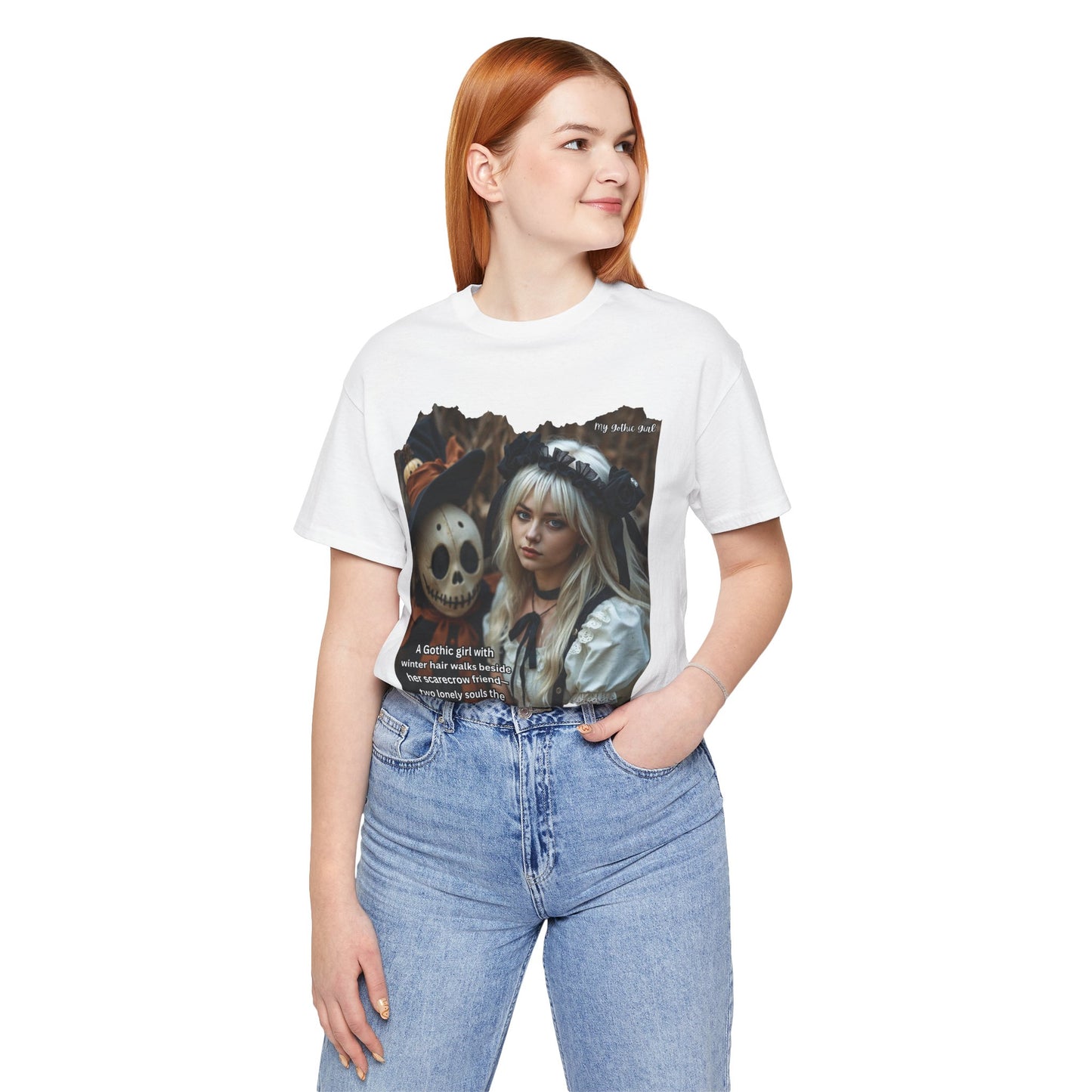 My Gothic Girl T-Shirt "Scarecrow Friend" – Whimsy Goth Streetwear, Dark Poetry Fashion, Alt Aesthetic Apparel