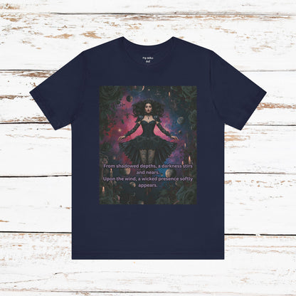Gothic Sorceress Tee — "From shadowed depths..." Dark Fantasy Graphic T-Shirt