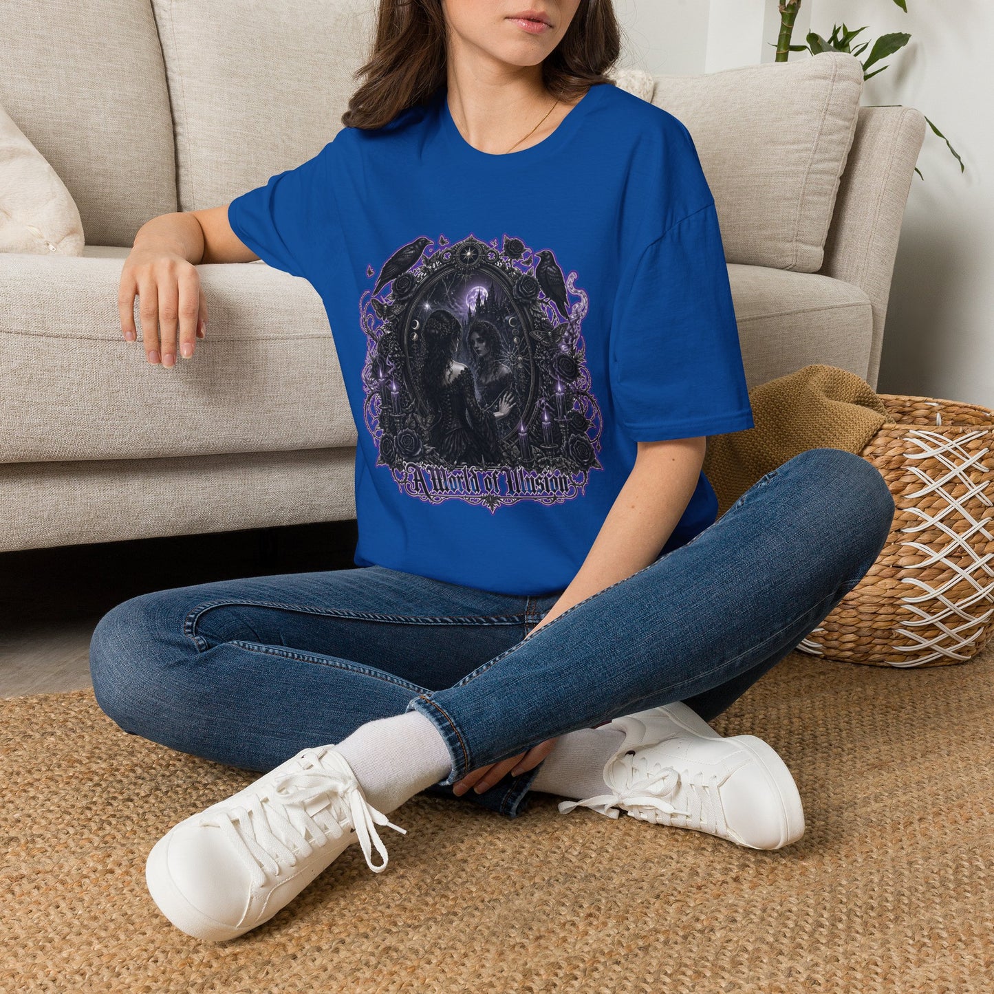 Gothic Mirror T-Shirt — "My Gothic Girl" Dark Violet Graphic Tee