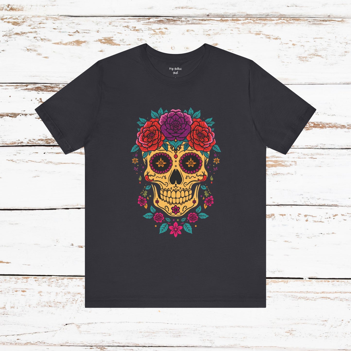 Day of the Dead Sugar Skull Tee — Floral Calavera Graphic T-Shirt