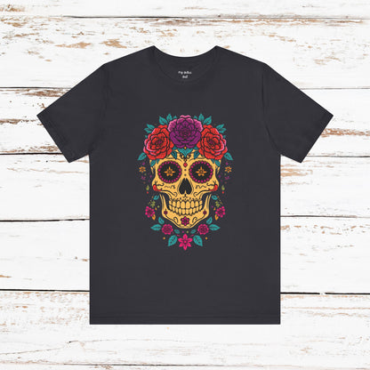 Day of the Dead Sugar Skull Tee — Floral Calavera Graphic T-Shirt